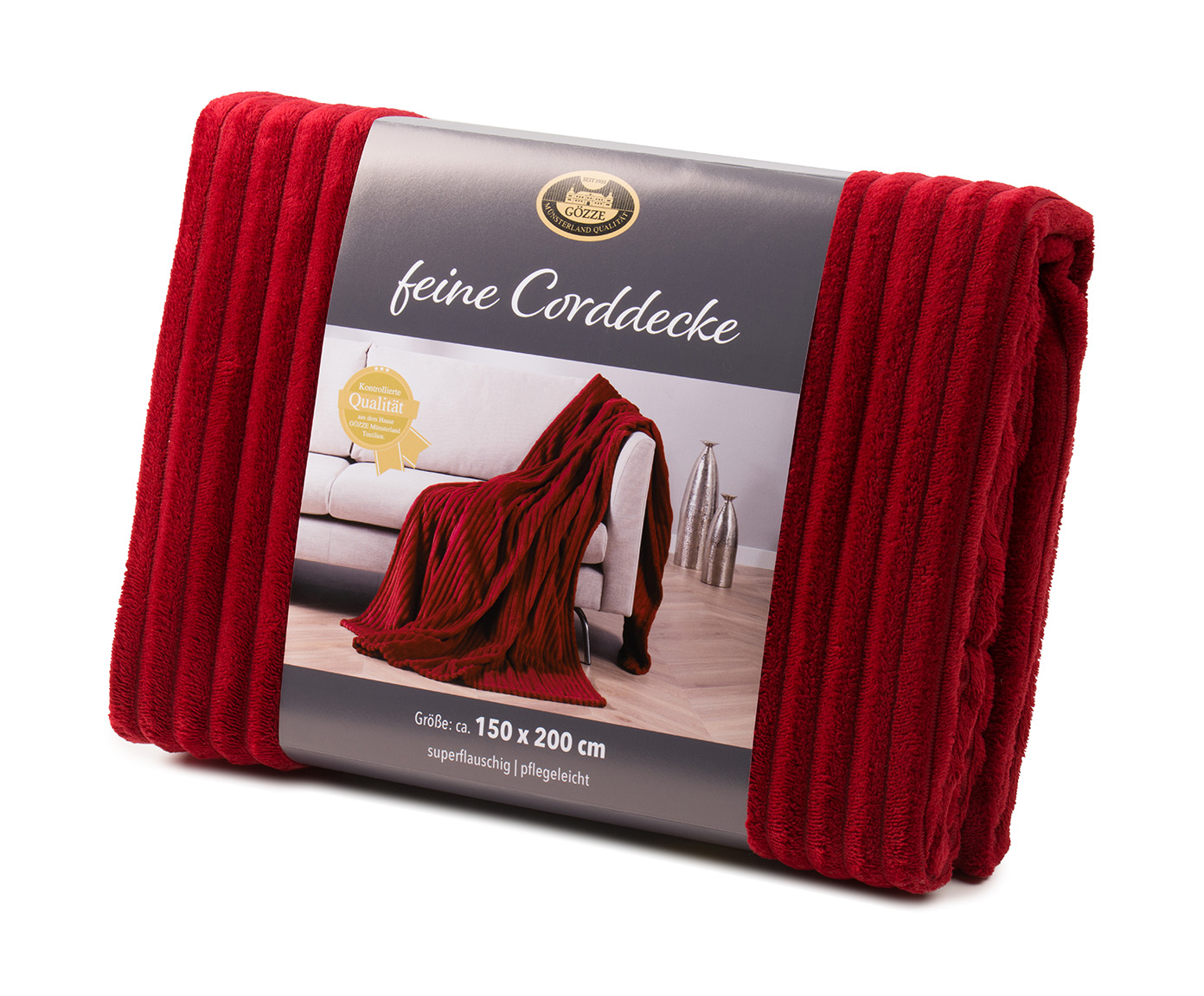Blankets Cord Optik 150x200 carmine